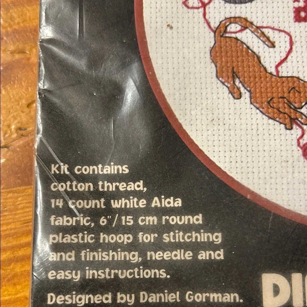 Dimensions Cat Cross Stitch Kit - Red, Brown, Black